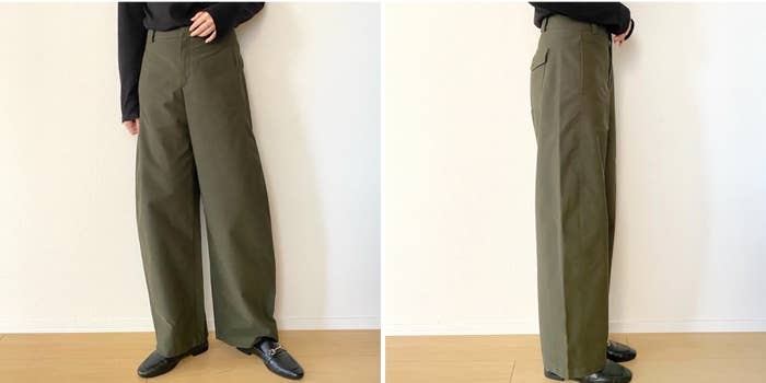 ユニクロの「ジャージーバレルレッグパンツ」