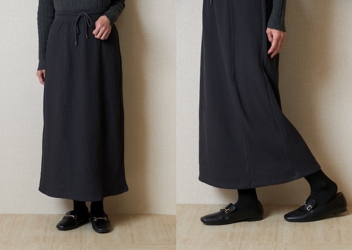 美品　THIRD MAGAZINEワッフルロングスカート セットアップ対応】ワッフルロングスカート｜OUTLET / アウトレット