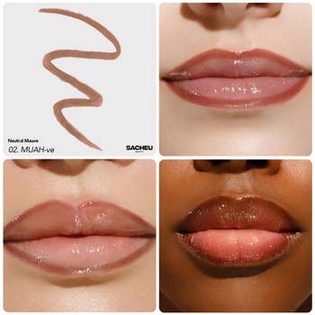 Four images amusement close-up views of lips.