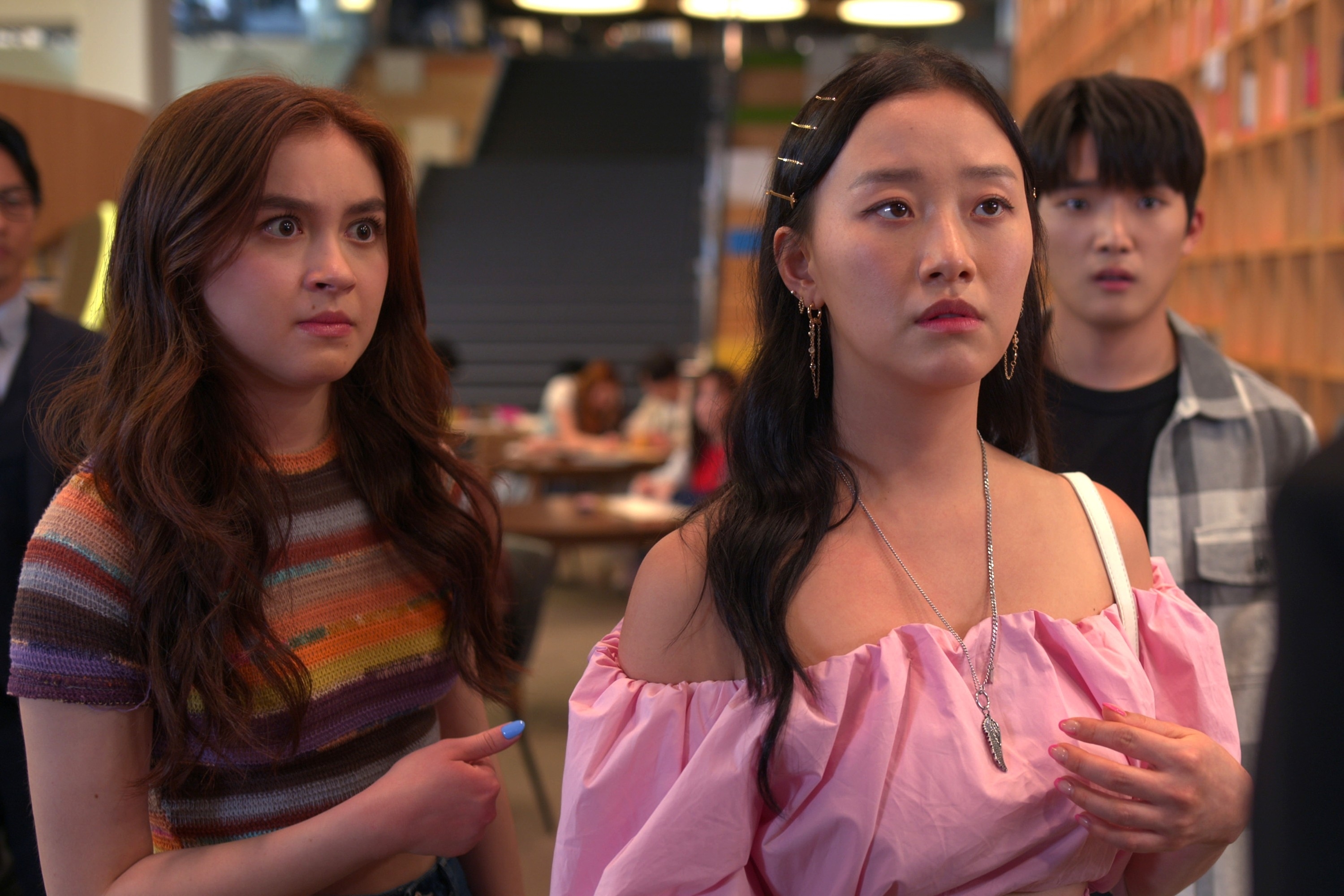Anna Cathcart, Gia Kim, and Minyeong Choi in Season 1 of &quot;XO, Kitty.&quot;