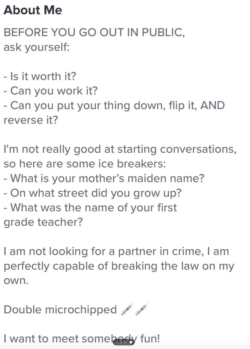 16 Funny Dating Profiles