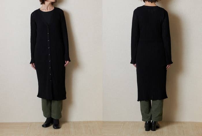 GUの「ブークレロングカーディガンNT+E」