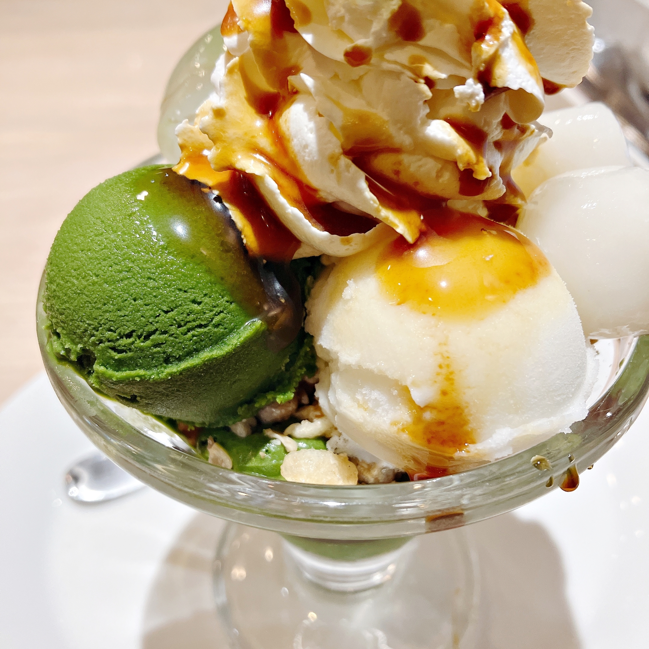 パルフェ♡さま　専用 デニーズの「てんこ盛りパフェ」抹茶が濃厚でうんまい〜！アイスや白玉