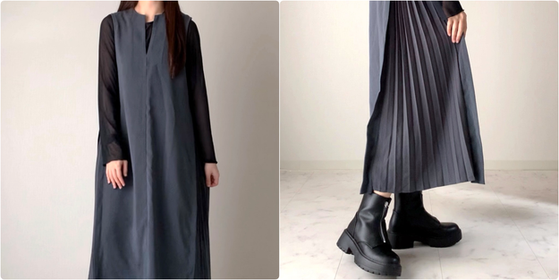 kemono 独創的ジャンパースカート　GRY プリーツ ⚫️ぼうけんすかーと⚫️ しまむら】あまりのオシャレさに即買いした！抜け感がカワイイ