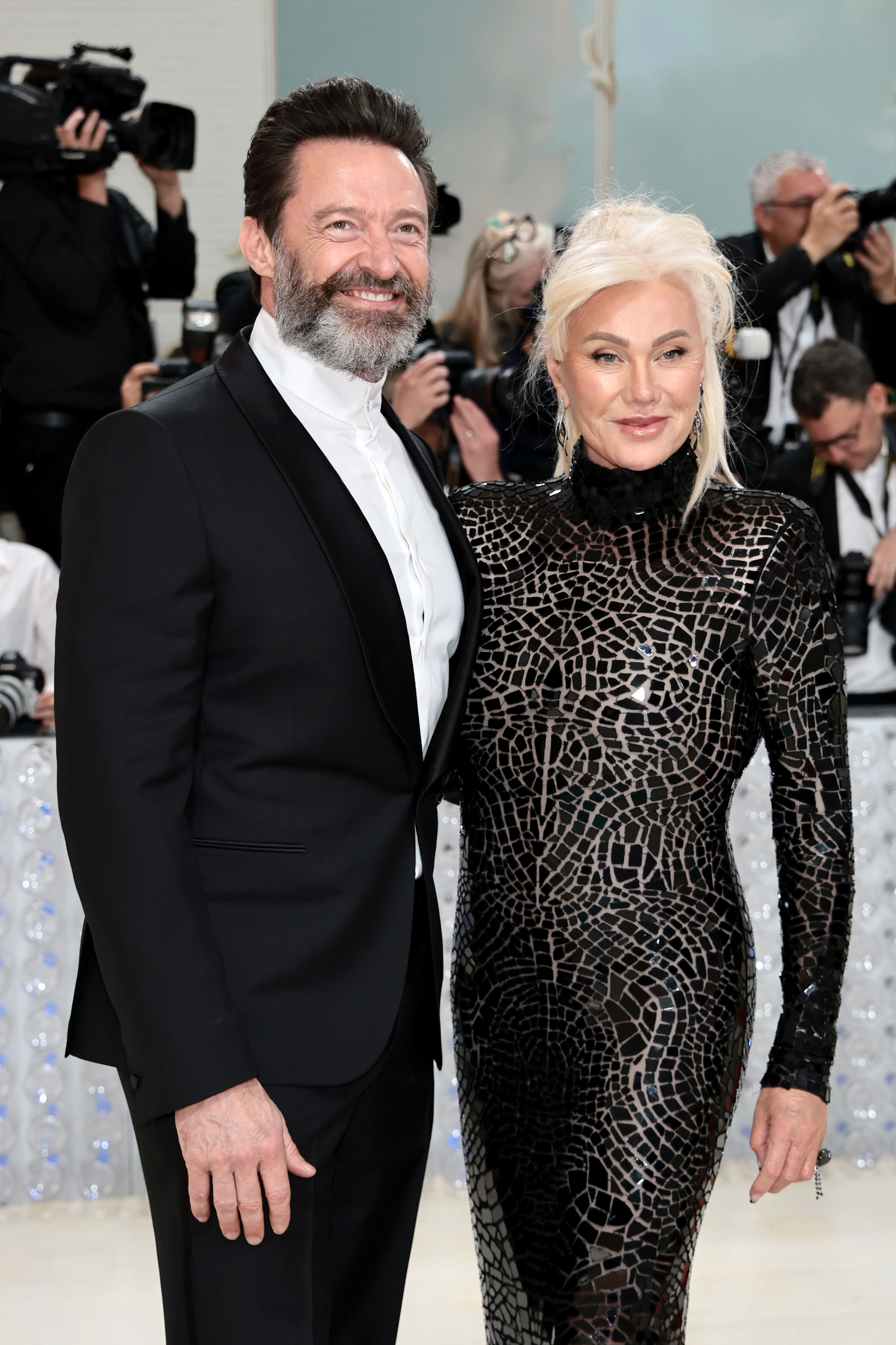 Hugh Jackman and Deborra-Lee Furness pose together at the 2023 Met Gala