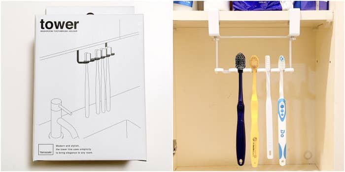 山崎実業「Tower 洗面戸棚下歯ブラシホルダー」