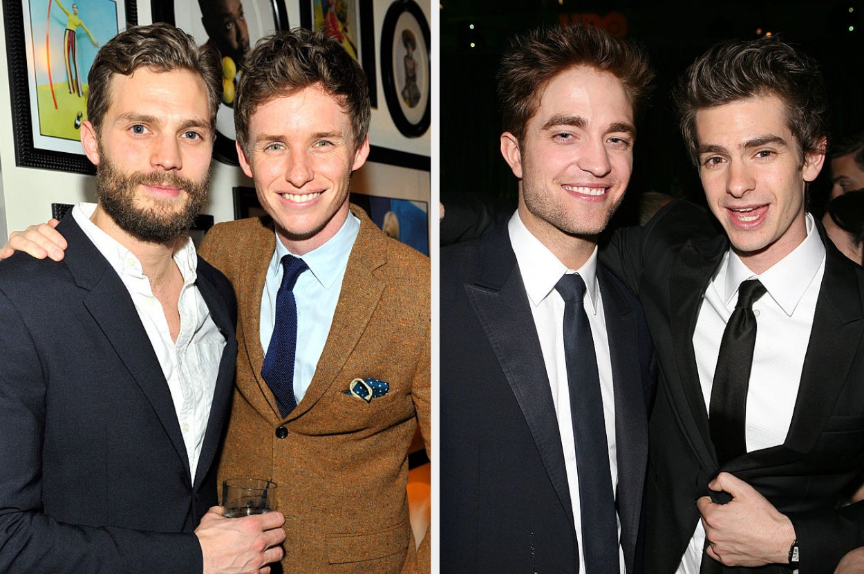 Two photos of groups with people in suits at an event. They're smiling and appear to be at a formal gathering