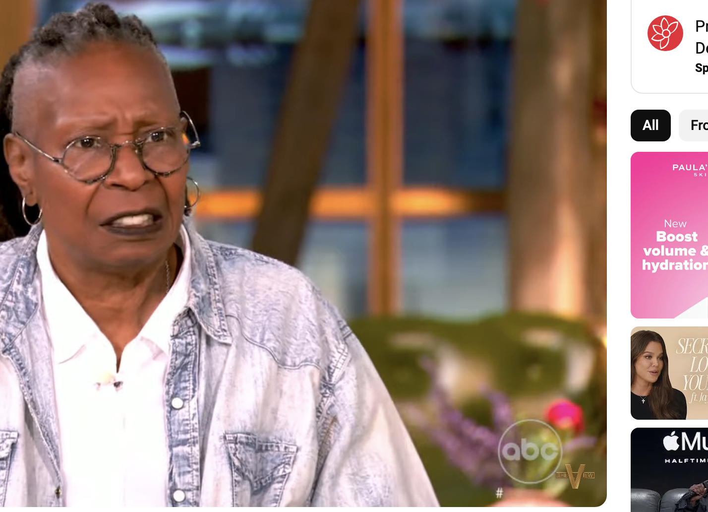 Whoopi Goldberg speaking during a broadcast of "The View"