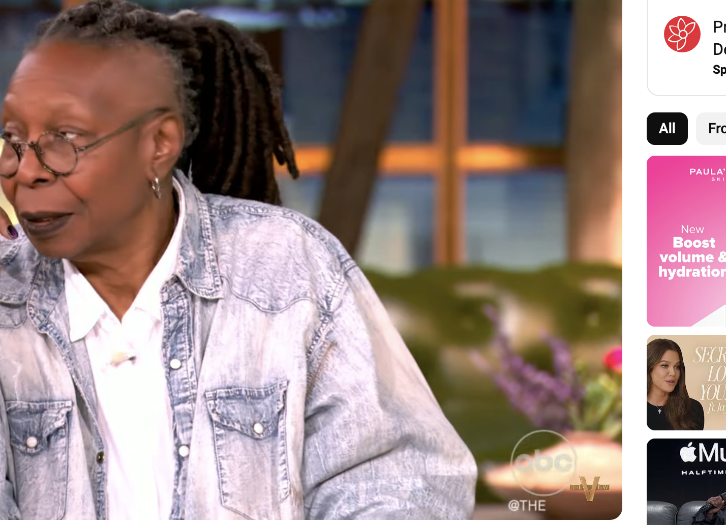 Whoopi Goldberg speaking during a broadcast of "The View"