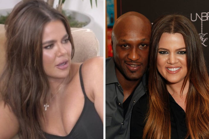 Two photos: Left shows a woman in a casual setting, speaking. Right shows her smiling with a man at a formal event