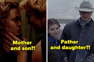 Two contrasting movie scenes labeled 