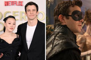 Yerin Han and Luke Thompson on a red carpet together for 