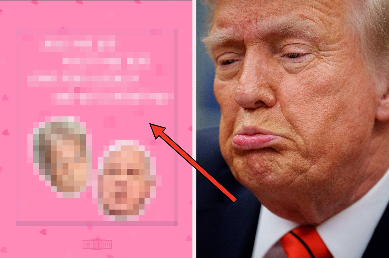 Uncertain expression on a man's face next to a pixelated image with two older people's faces and a humorous caption