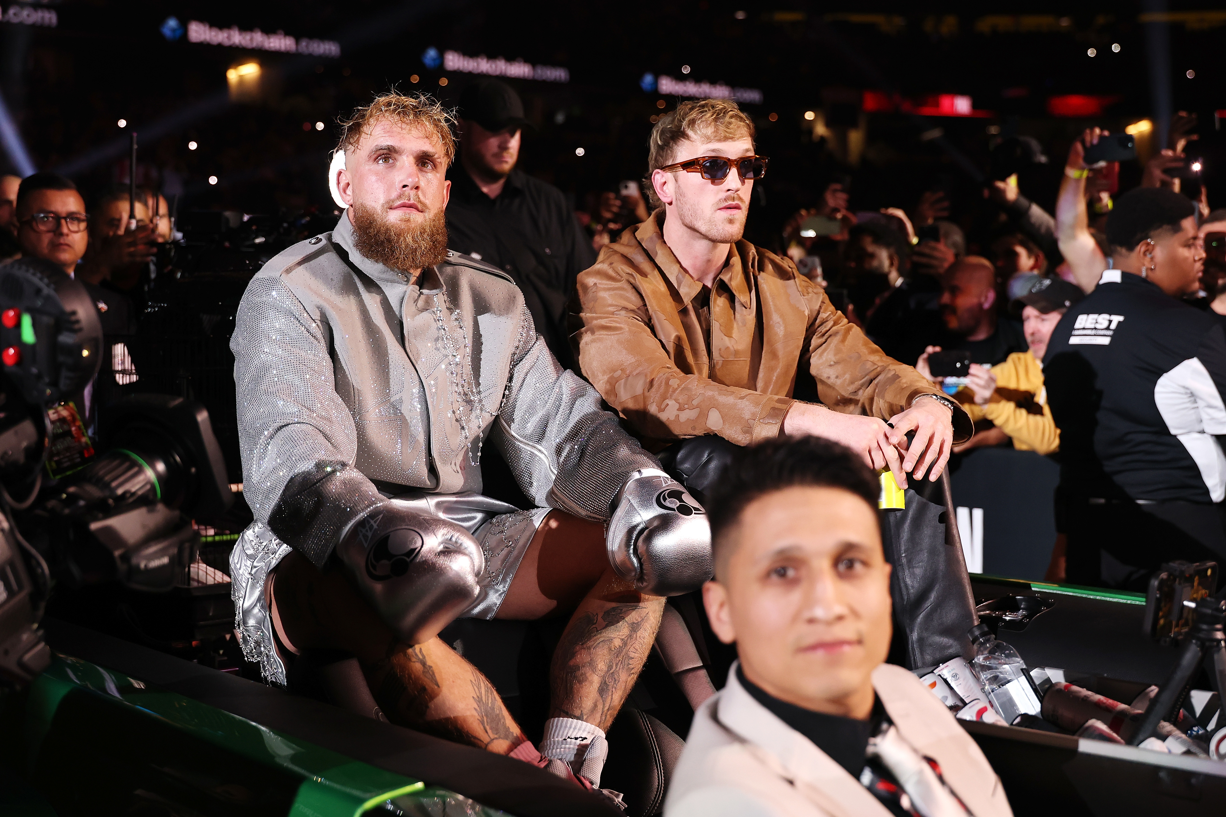 Jake & Logan Paul's grand entrance at the Mike Tyson fight in 2024.