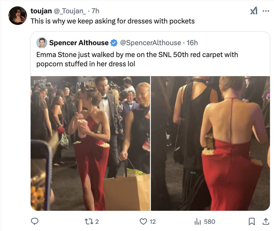 emma stone popcorn dress Emma Stone's Popcorn Dress Is Going Viral