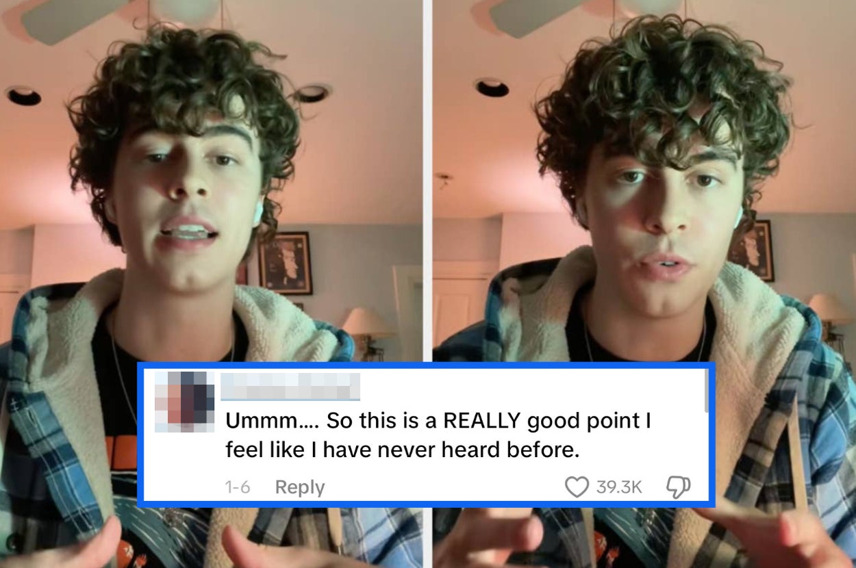 Person speaking in a video, paired with a comment saying, "Ummm... So this is a REALLY good point I feel like I have never heard before."