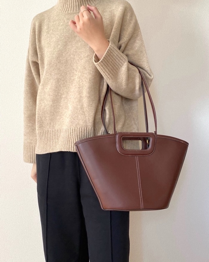 ステッチ入りショッパートートバッグ - ボルドー | ZARA Japan