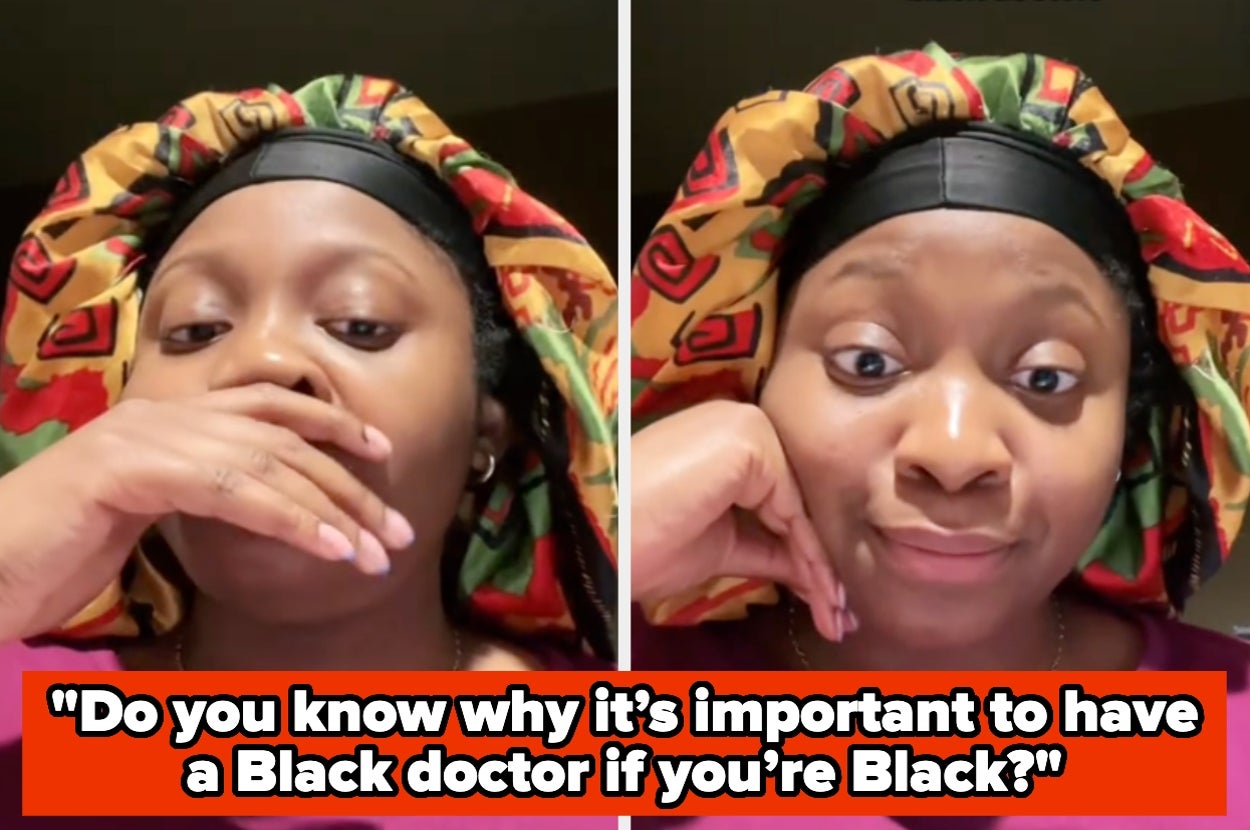 woman with a disappointed expression explains importance of Black doctors