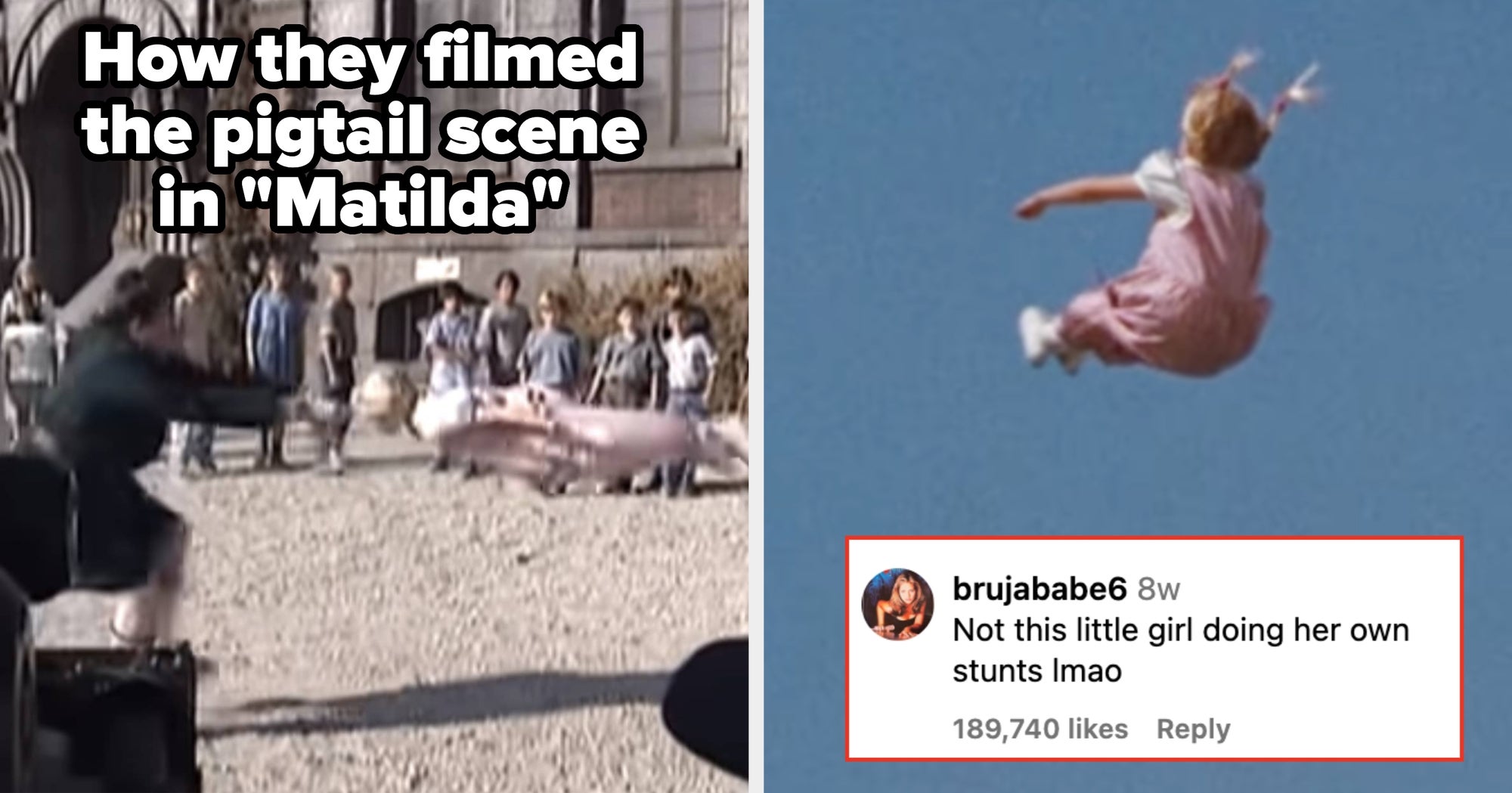 VIral BTS Look At How The Iconic Pigtail Scene In "Matilda" Was Filmed Is Going Viral