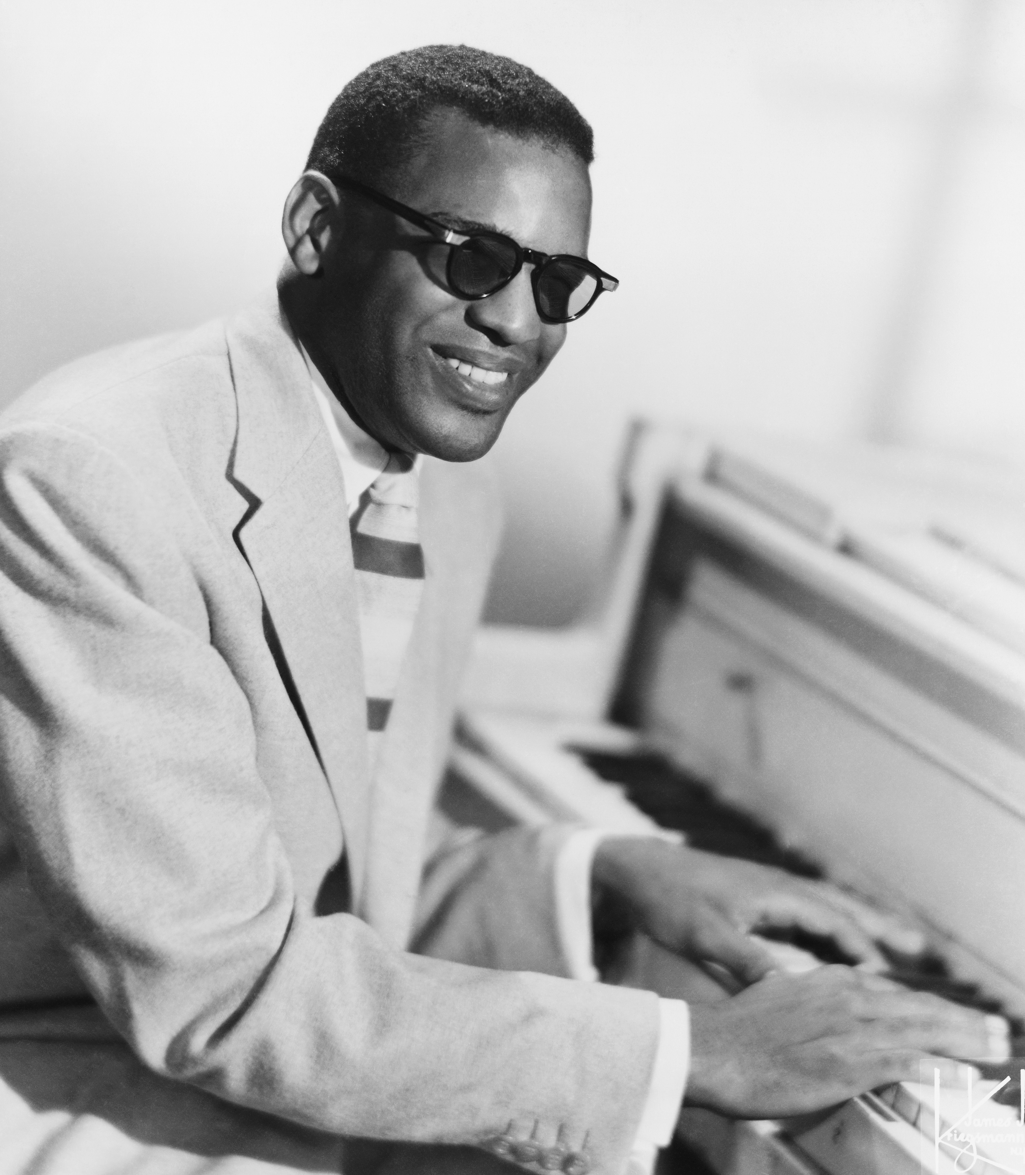 Portrait of Ray Charles.