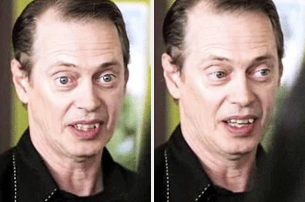 A person with short hair and a collared shirt, seen in two similar expressions, speaking