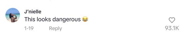 A social media comment reads: &quot;This looks dangerous&quot; with a crying, laughing emoji