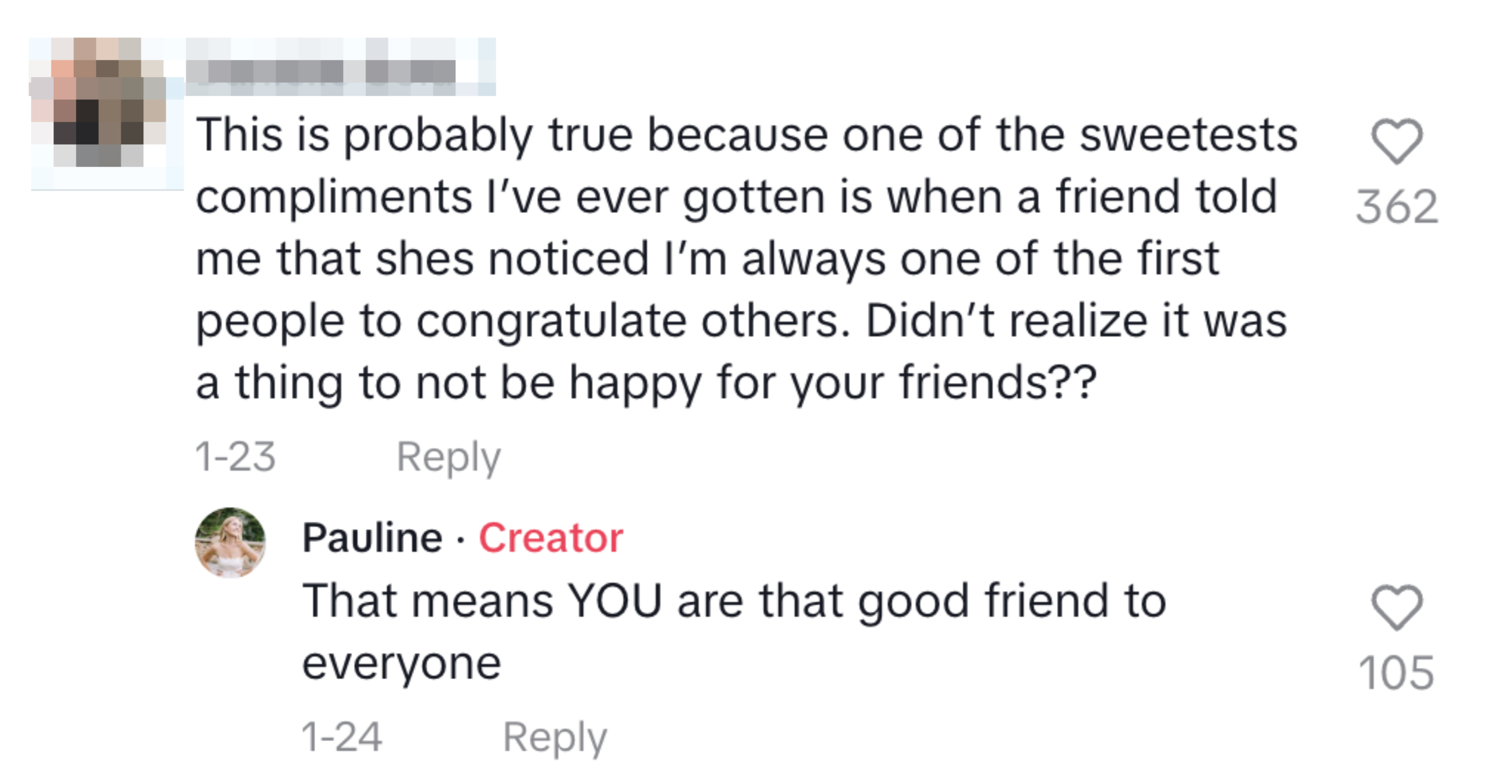 Danielle Gold deler et kompliment om å være støttende. Pauline reagerer og fremhever Danielle ' s positive natur