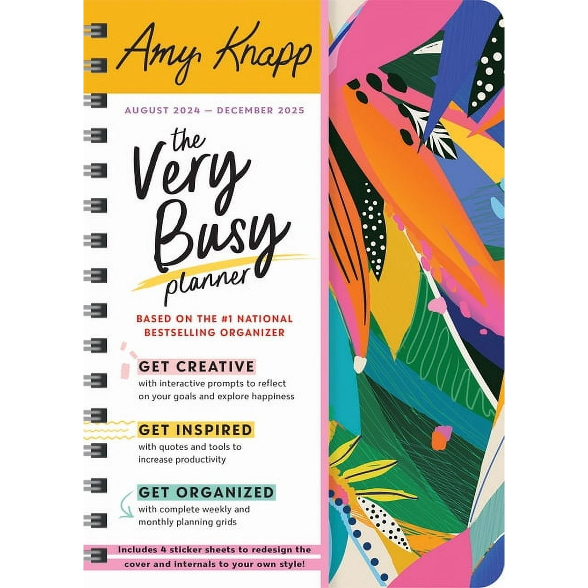 Cover of "The Very Busy Planner" by Amy Knapp, featuring creative and inspiring organizing tips, from August 2024 to December 2025