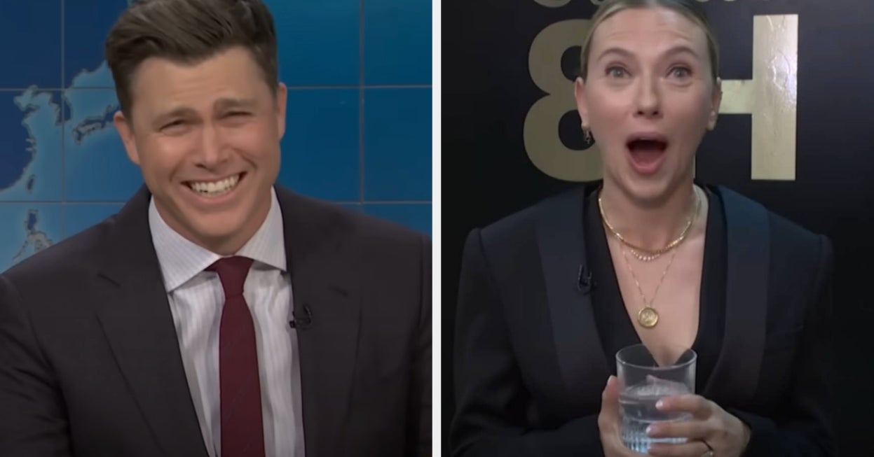 Scarlett Johansson Reacts To Colin Jost’s SNL Beef Joke