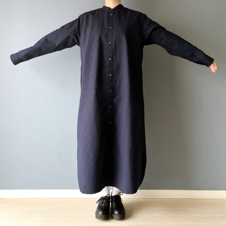 WIRROW / ウィロウ | タイプライター スタンドカラー シャツワンピース  