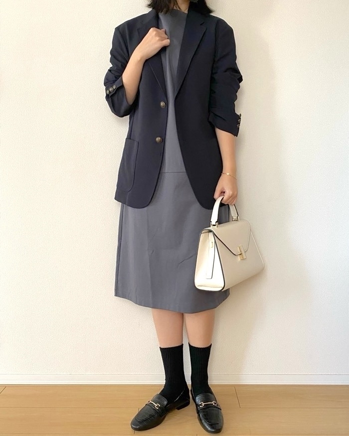 無印良品の「婦人 二重編み七分袖ワンピース」