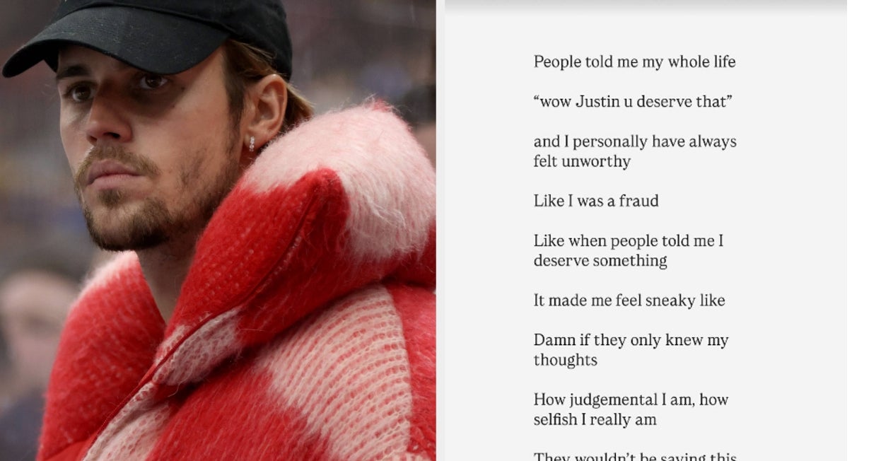 Justin Bieber Posted An Emotional Message About Feeling Like A "Fraud," And It's Honestly Relatable