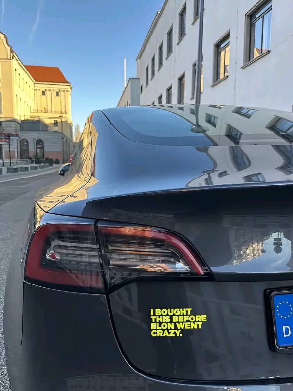 Adesivo Anti Elon Musk Per Tesla - Oracal Nero - "I Bought It Before He Went Crazy" - Foto 7