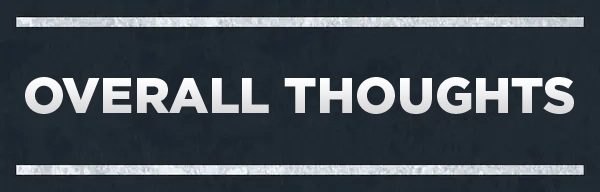 Text reading "Overall Thoughts" between two lines