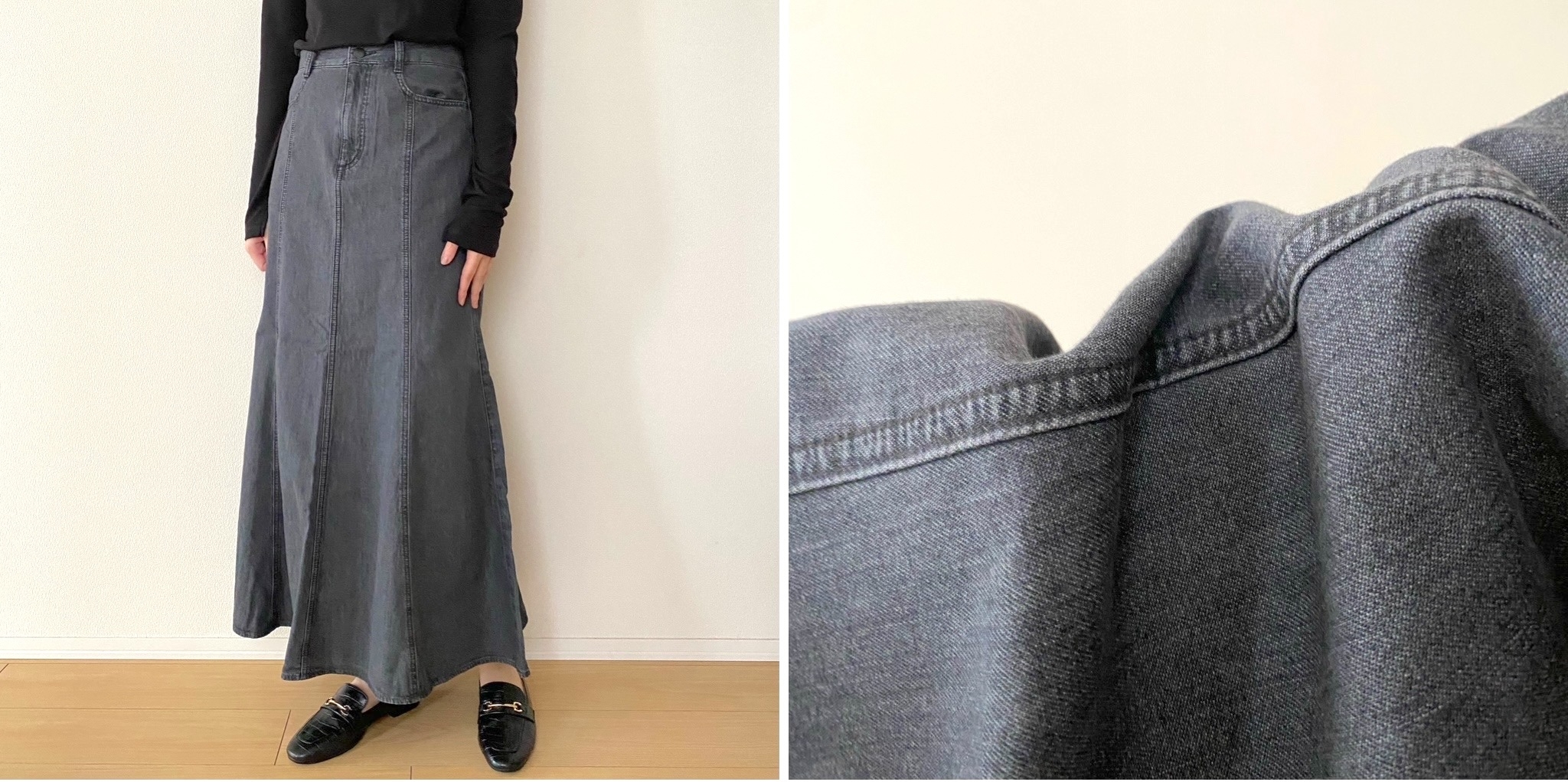 GUの「デニムスカート」びっくりするほどスタイル盛れる！軽くて