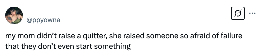 Tweet om frykt for å ikke forhindre å starte nye oppgaver