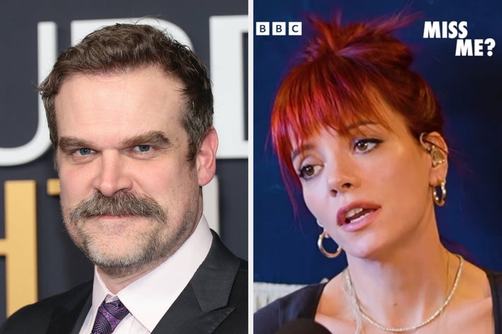 Left: Man with mustache in suit; Right: Woman with red hair speaking into mic, text reads &ldquo;BBC, Miss me?&quot;