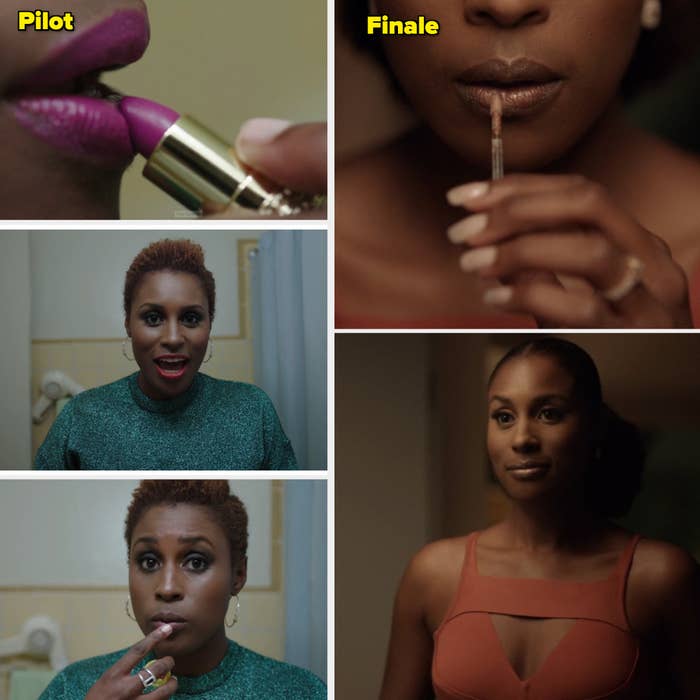 Collage of a woman applying makeup, wearing a sequined top and a sleeveless dress, preparing for an event