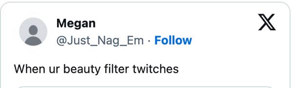 Tweet by Megan: &quot;When ur beauty filter twitches.&quot;