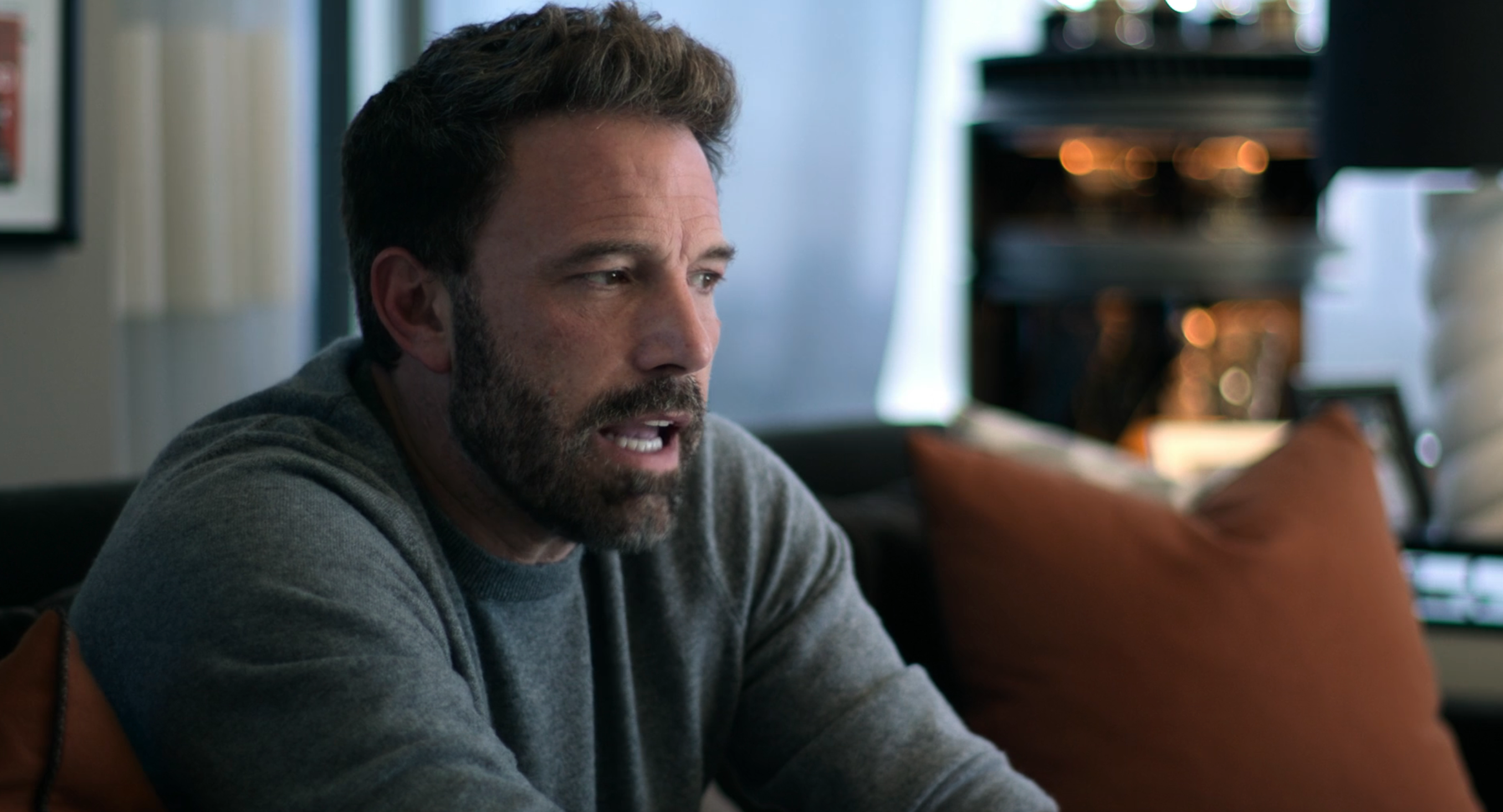 Ben Affleck in a confessional