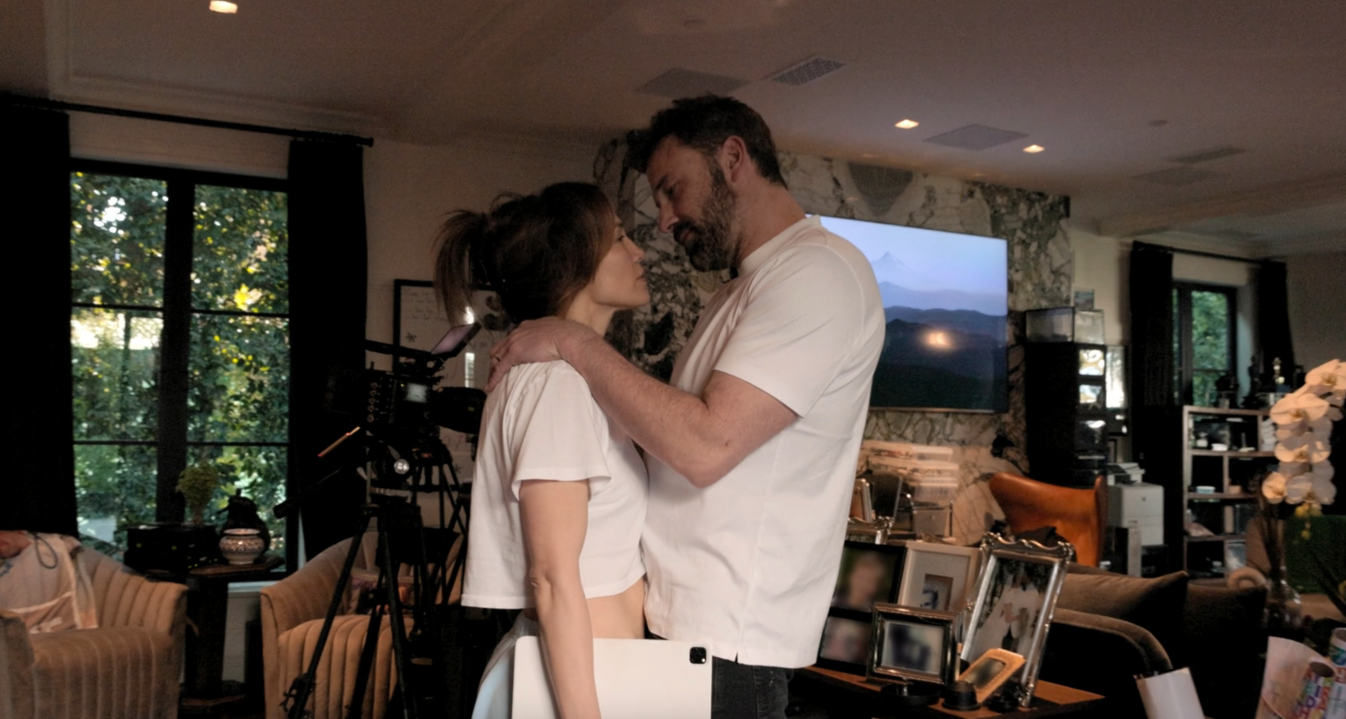 Ben Affleck and Jennifer Lopez in their home