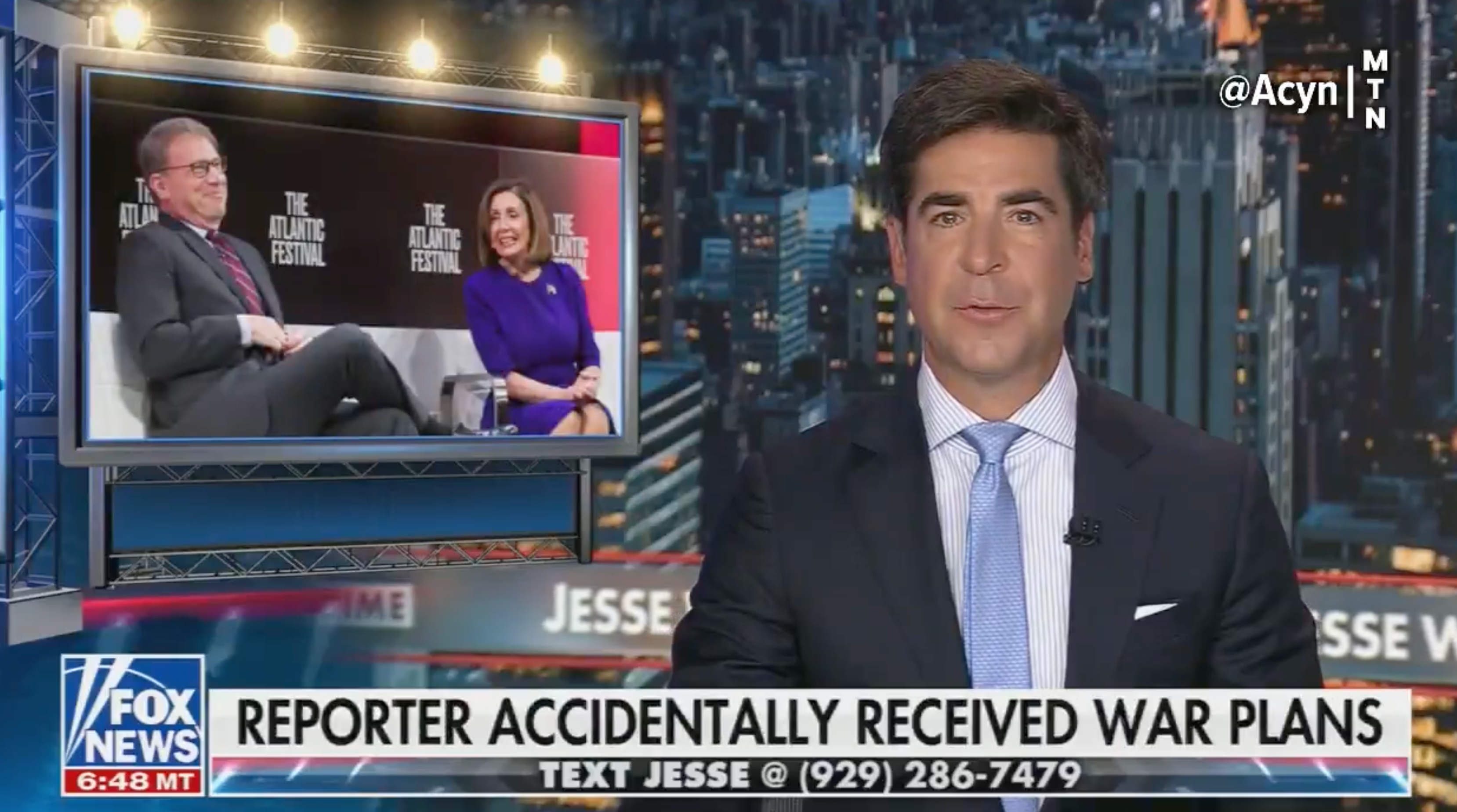 News anchor discusses a major incident involving a reporter receiving war plans