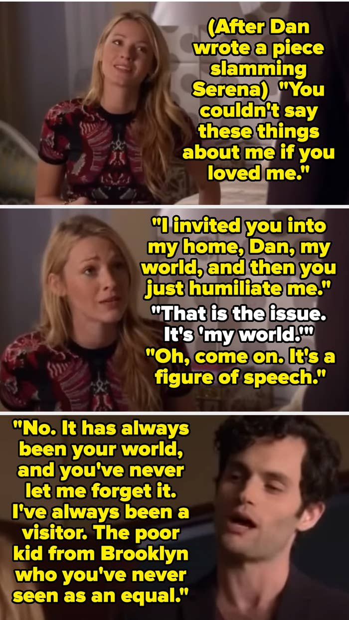 Two people have a tense conversation about their relationship and power dynamics