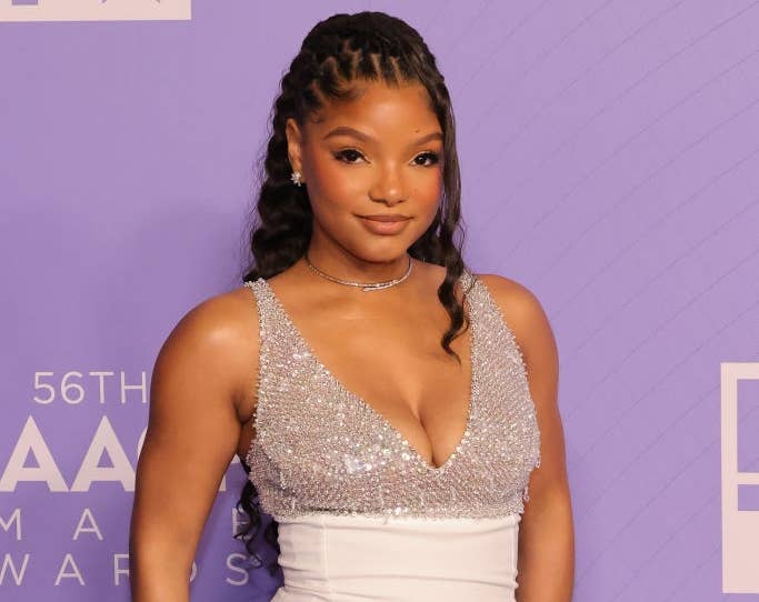 halle bailey purple dress Halle Bailey's Dazzling Premiere Look Sparks Intense Pregnancy Buzz