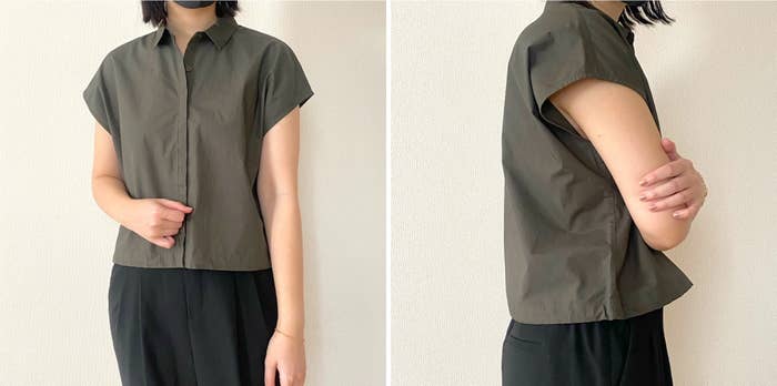 ユニクロの「クロップドシャツ/ノースリーブ」