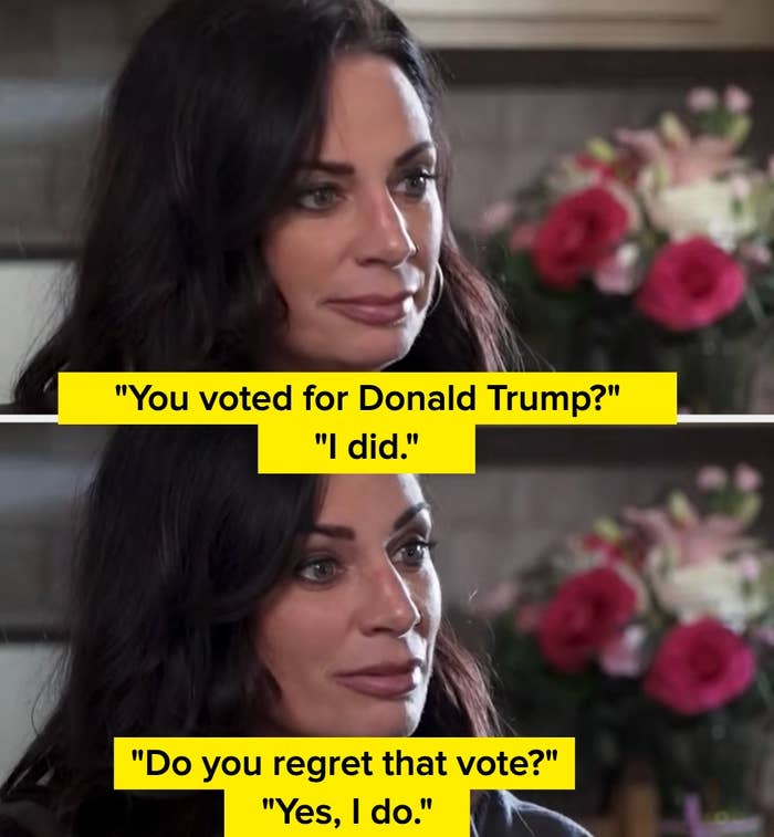 trump USA Two images of a woman with text: 