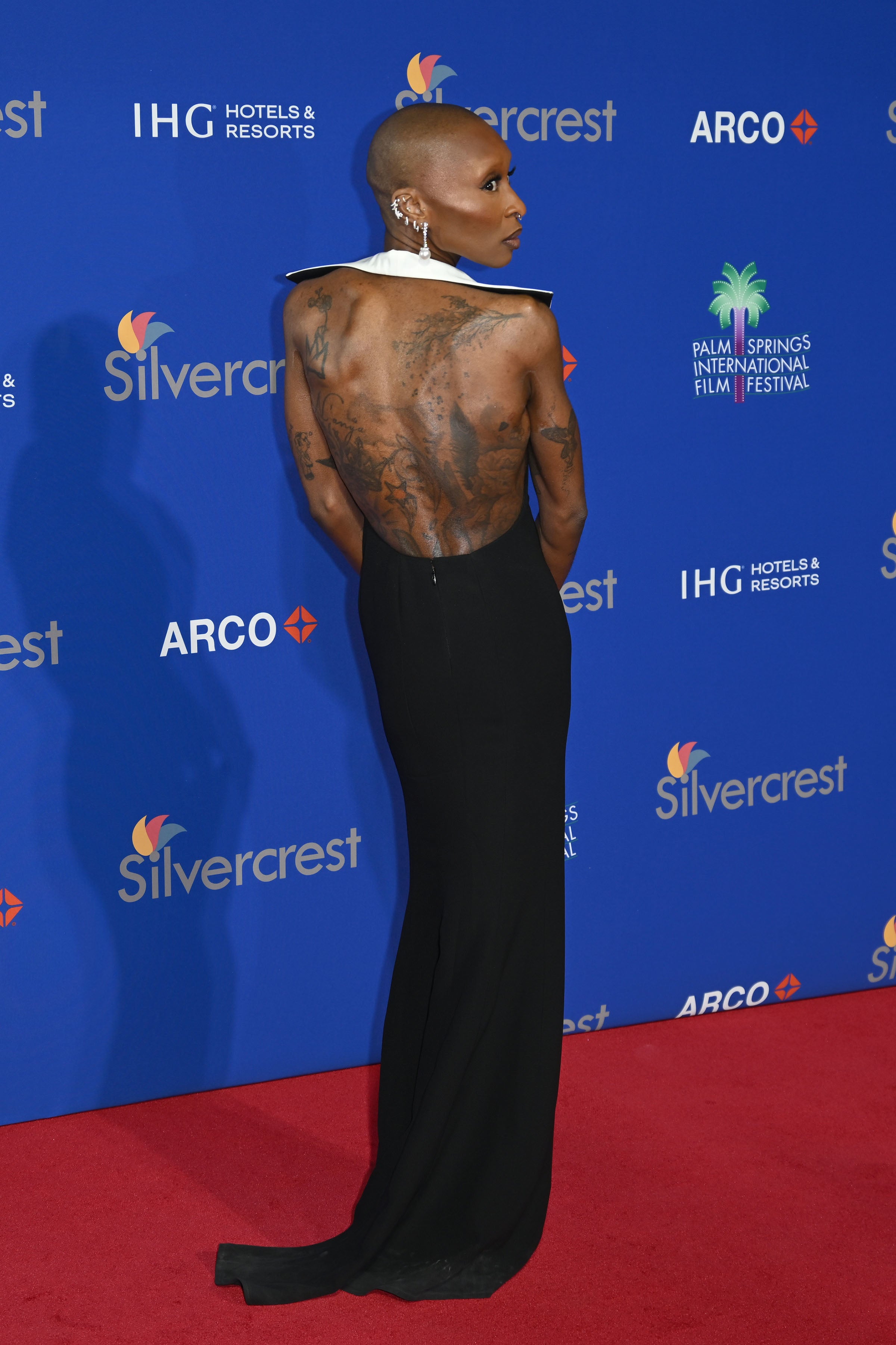 Cynthia Erivo s Vanity Fair Oscars Party Dress Revealed Her Back Tattoos Cynthia Erivo s Vanity Fair Oscars Party Dress Revealed Her Back Tattoos