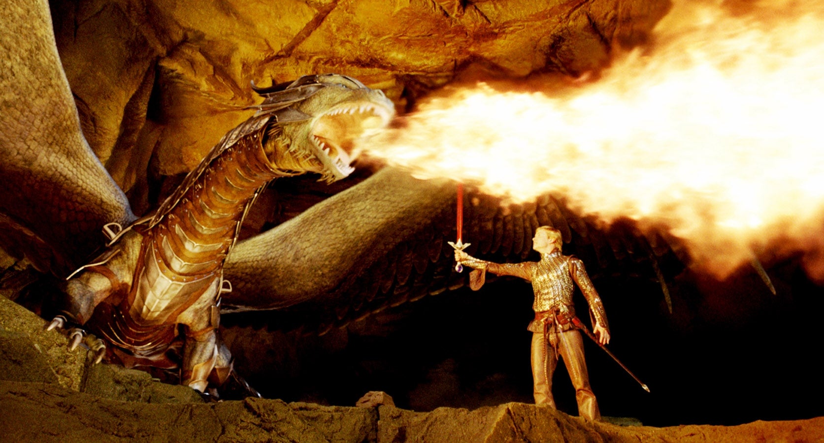 Dragon breathing fire in "Eragon"