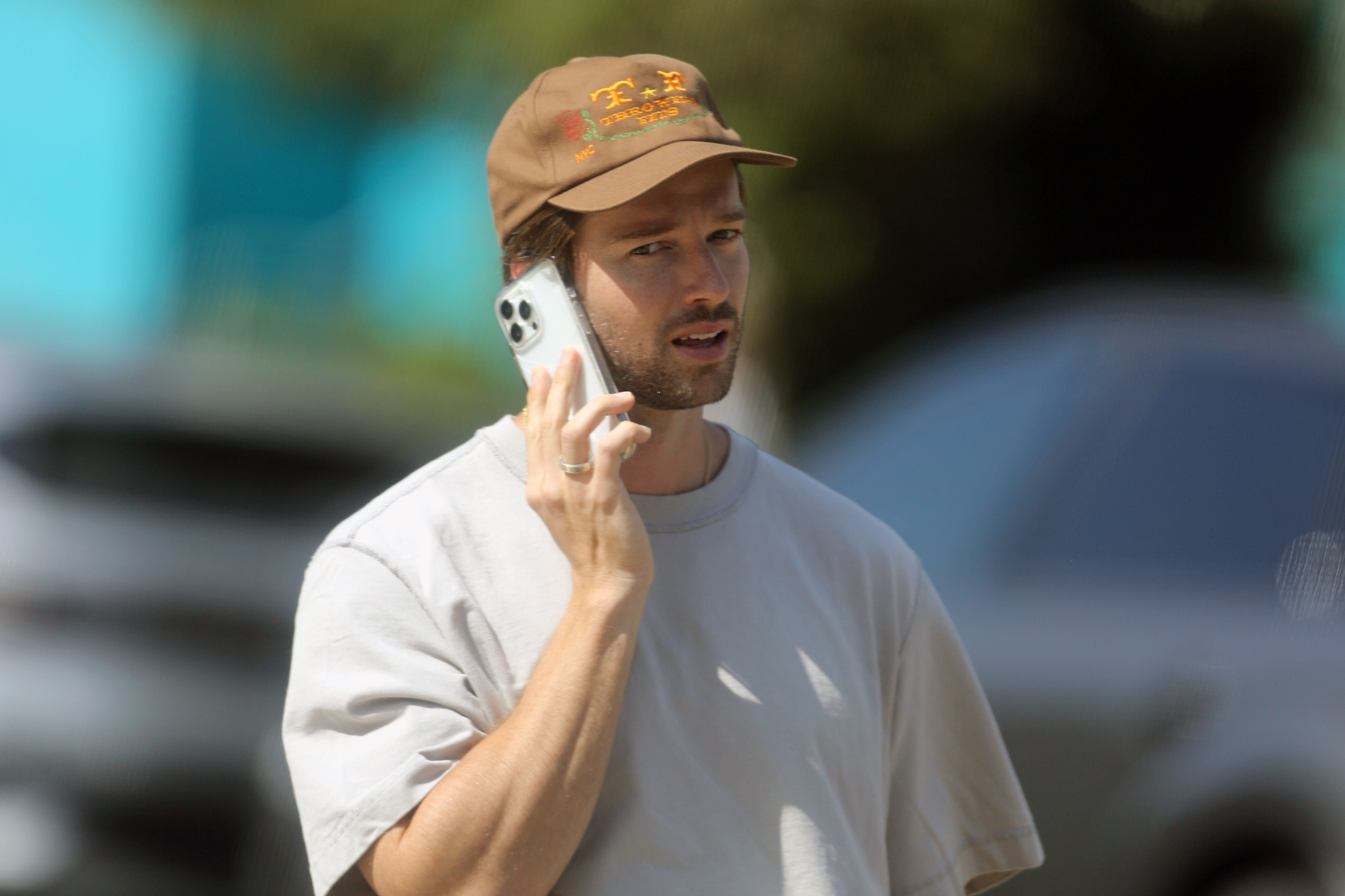Patrick Schwarzenegger on a walk