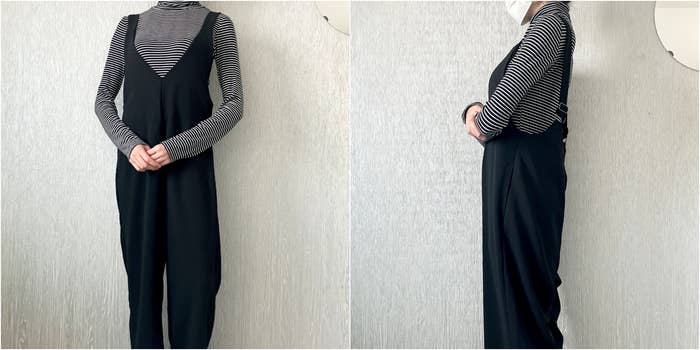 GU(ジーユー)のおすすめサロペット「カットソーサロペットパンツ」